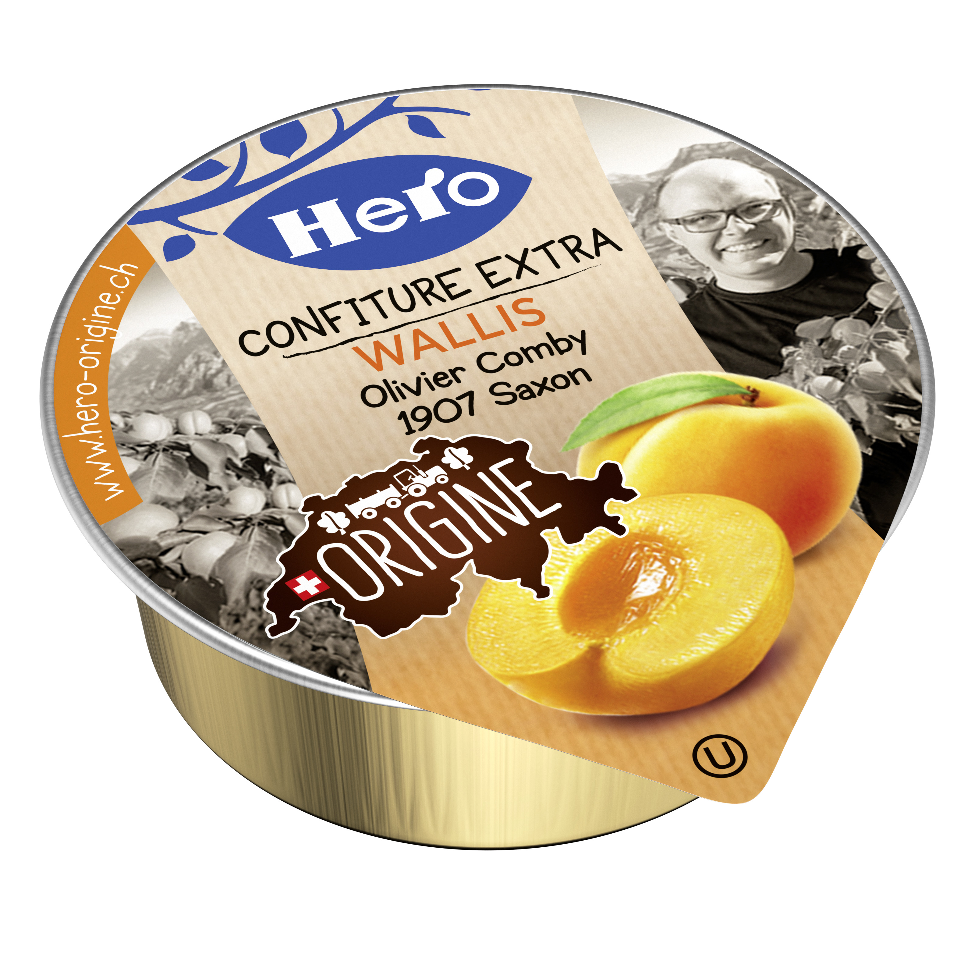 HE OR apricot Jam        120x POR Origine apricot ja with Swiss apricots and sugar