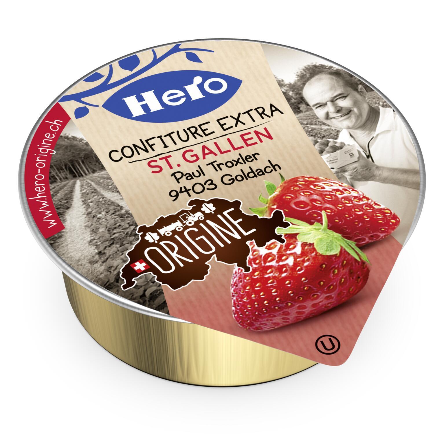 HE OR strawberry Jam     120x POR Origine strawberry jam with Swiss fruits and sugar.